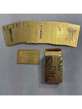 Dubai 24K Gold Foil Playing Cards Souvenir Deck w Certificate & Case